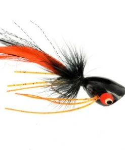 Catch Fly Fishing Flies Catch Hard Popper Black/Orange 3-Pack